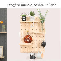 Estante de pared de madera maciza, decoración de salón, bricolaje, almacenamiento, 40x60cm - details 0