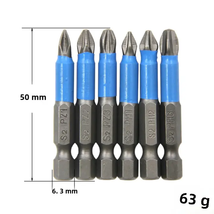 Juego De Encimillas Antideslizantes De Acero S2 Para Destornillador Eléctrico PH1/PH2/PH3/PZ1/PZ2/PZ3 Con Mango Herramienta Para Tornillos Cruzados - 1