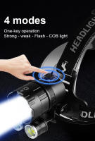 Linterna Frontal Super Potente XHP360 COB Con Zoom Telescópico Luz LED Rechargeable USB Para Pesca Nocturna Rescate Caving Y Caza - details 6