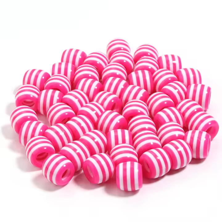 50Pcs Bolas De Resina Arcoíris 6mm Con Agujero Grande Para Hacer Joyas Braceletes Collares Cadenas Suministros De Manualidades - 1