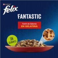 FELIX Fantastic Festín de Sabores en Gelatina (24x85 gr) - Alimento Húmedo Completo para Gatos Adultos (Buey, Pollo, Conejo y Cordero) - details 0