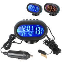 Reloj Digital Para Coche 12V/24V Con Voltímetro Y Termómetro LCD De 3 En 1 Accesorio Interior Con Luz Nocturna Y Advertencia De Frío - details 0