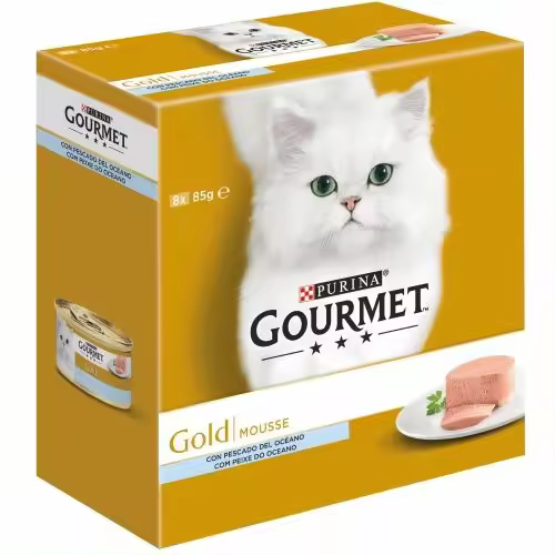 PURINA GOURMET  Gold Mousse Pescado del Oceano 8x85g - 1