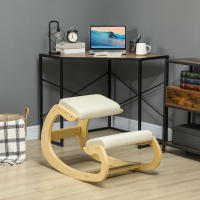 HOMCOM Silla Ergonómica de Rodillas, Silla de Rodillas de Madera, Taburete Ergonómico, Cojín Acolchado, para Mejorar la Postura, para Casa y Oficina - details 1