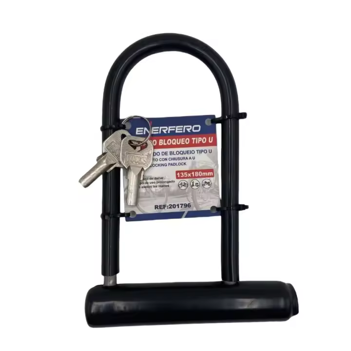 135 * 180mm Cerradura de puerta eléctrica de motocicleta antirrobo, cerradura de batería eléctrica, cerradura de bicicleta en forma de u, cerradura de bicicleta resistente al Corte - 1