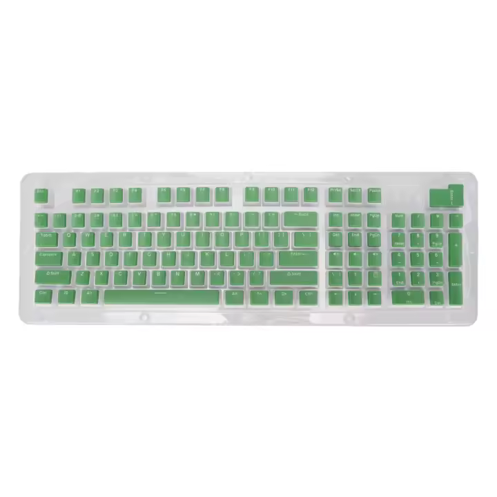 Teclas de teclado 110 teclas 2 colores moldeado por inyección Accesorios de computadora Caracteres blancos rosados - 1