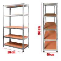Ociodual Estanteria Metalica, Estanteria Trastero 180x90x40cm, Estantería Almacenaje, Estantería Metálica, Soporta 875kg Divididos en 5 Baldas, Almacenamiento Divisible, Plata - details 2
