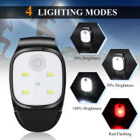 Lampara Clip LED Recargable USB Con 4 Modos De Iluminación Seguridad Para Correr Y Caminar De Noche Pesca Senderismo - details 0