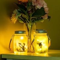 2 Pack Outdoor Solar Lights, Glass Jar Lights with Fairy Lights, Waterproof Hanging or Standing Solar Lights for Balcony (Warm White) - details 2