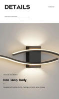 Lámparas De Pared LED Para Interior En Negro Oro Blanco Iluminación Para Dormitorio Pasillo Aisle Balcón Luz De Pared Moderna - details 16