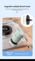 Nueva Cepillo De Limpieza Eléctrico Multifuncional Portátil Para Baño Y Cocina Herramientas De Limpieza Con Cinco Enlaces - details 2
