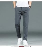 Pantalones Casuales Para Hombre Verano 2024 Estilo Coreano Elásticos Rectos Ajustados Cómodos Trajes Negocios Verde Militar - details 9