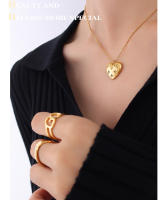 Collar con colgante estilo corazón de amor para mujer, Circonia cúbica, collar de acero inoxidable, joyería de lujo, regalo del Día de San cuadrado de estrella de acero inoxidable Vintage para mujer, collar de cadena de serpiente chapado en oro de 18 - details 5