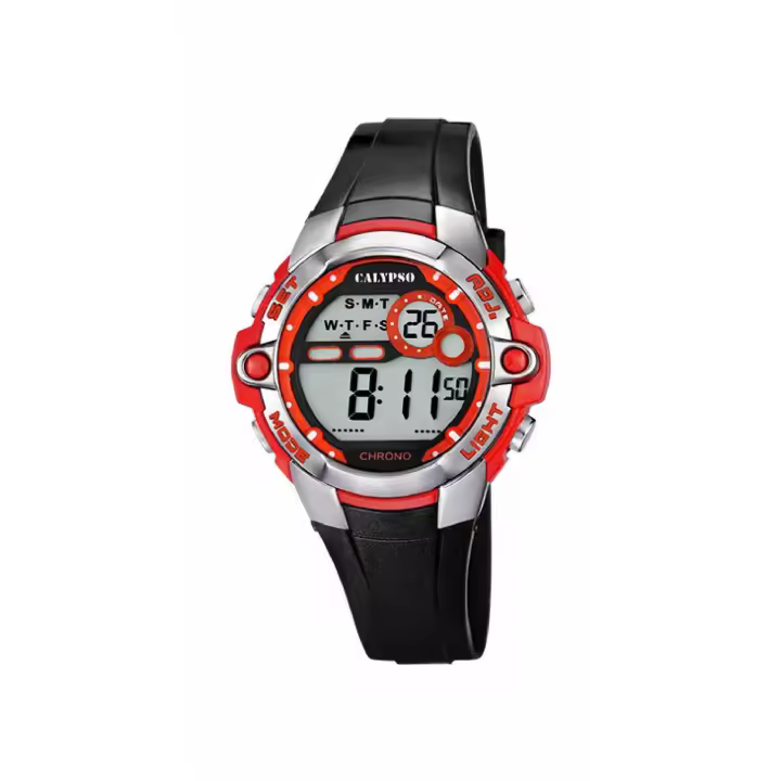 Reloj Calypso Hombre Crush Digital Multifunión Caucho Negro/Rojo K5617/5 - 1