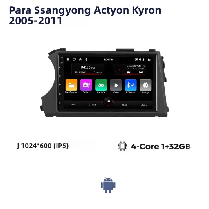 MEKEDE Nuevo Radio De Coche Android Sistema 8227 RDS Multimedia FM GPS BT Wifi Para Ssangyong Kyron Actyon 2005-2011 Autoradio Carplay - 1