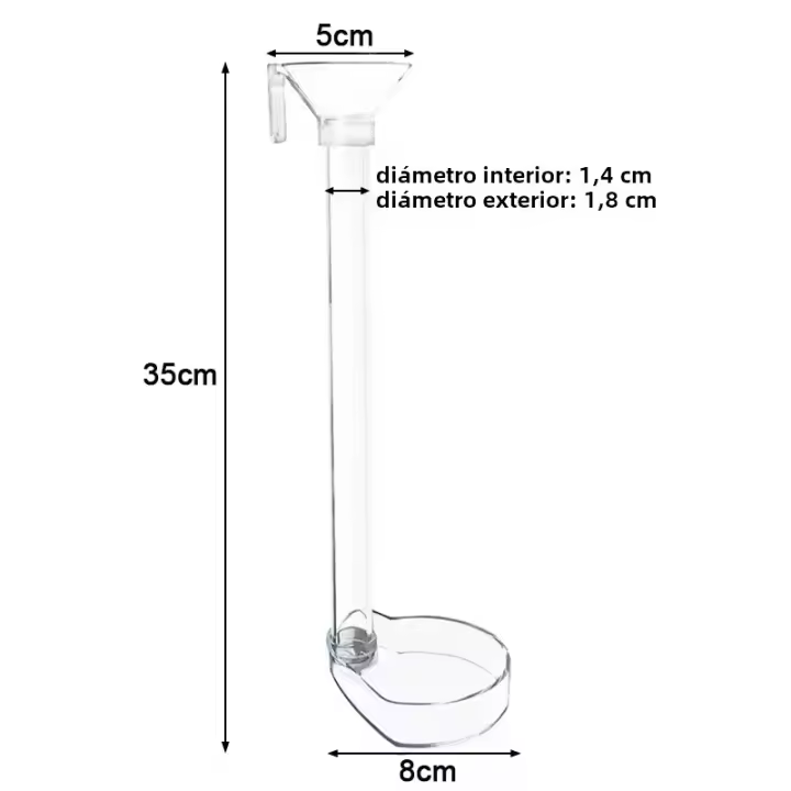 Juego De Alimentador Para Acuario Tubo Transparente De Gran Capacidad Multifuncional Dispensador De Alimento Para Peces Y Camarones - 1