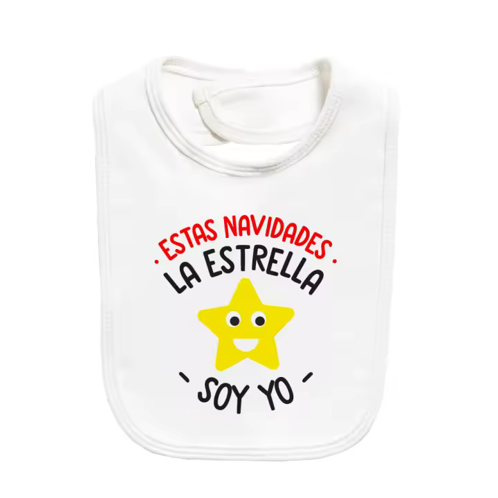 Babero Pioshop Navidad Algodón Terry de Alta Calidad - La estrella soy yo - 1