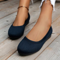 Zapatillas De Ballet Planas Para Mujer Confortables De Tejido Casual Slip on Oficina Barco Talla Grande Mocasines Redondas - details 7