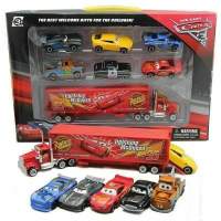 Set de 7 coches de carreras de Cars 2 con el logo de Rayo McQueen y camión Mack, regalo - WELLNGS - details 2