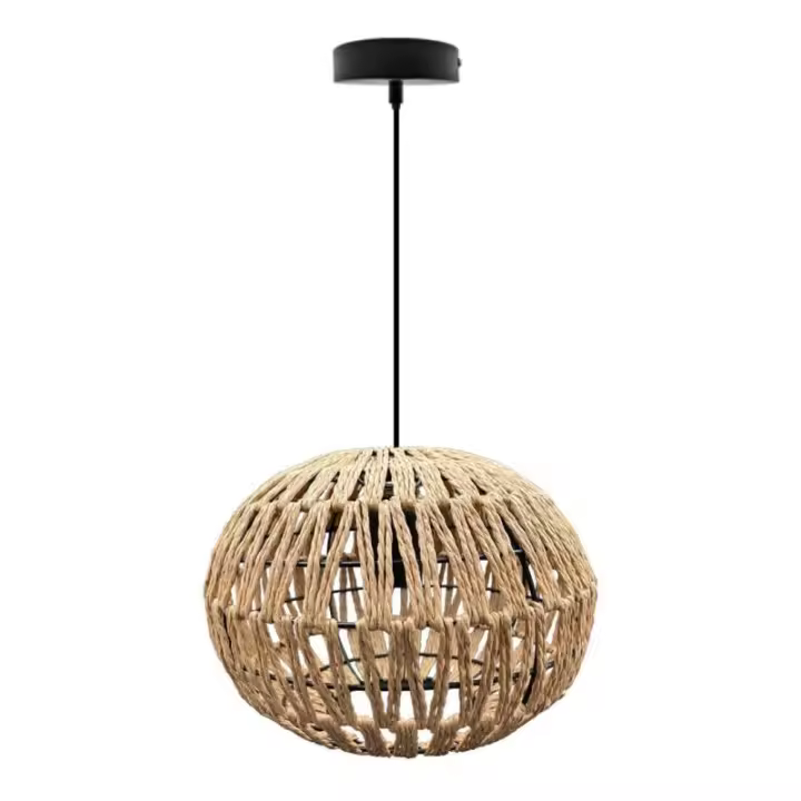 Lámpara Colgante de Mimbre - Casquillo E27 - IP20 - 1