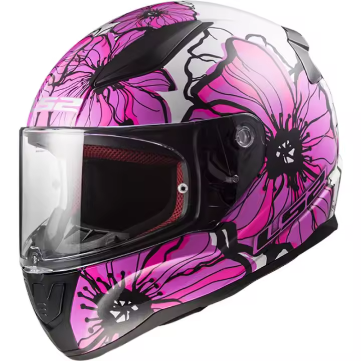 Casco de Moto Integral LS2 FF353 Rapid II Poppies Rosa - 1