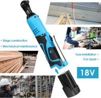 Llave de trinquete eléctrica de 100 Nm, llave eléctrica inalámbrica con 2 baterías, 18 V, herramienta de reparación de llave de trinquete de 3/8 pulgadas, 260 rpm, 8000 mAh, para reparación de - details 4