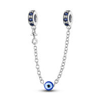Cadena De Seguridad Platinada De Plata Con Bolas Para Pulsera Original Joyería Hecha a Medida Clip De Estopilla Charm Adecuado Para Joyería - details 57