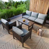 Juego de sillas de Jardín, juego de muebles de Jardín con cojines, sofá de 3 alojamientos, 2 Sillas y Mesa de café, exterior, tablero de Vidrio, rata PE Tejido, Maple galvanizado, negro + Gris - details 1