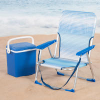 AKTIVE Silla playa plegable, Silla baja de playa, Azul rayas, 44x35x72 cm, Incorpora topes antivuelco, Asa de hombro, Soporta 110 kg, Sillas de playa, Sillas de playa bajas, Sillas de playa plegables, Sillas plegables de playa - details 1