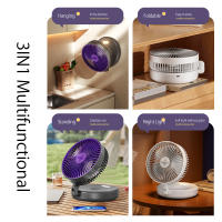 Ventilador Portátil Recargable De 5000mAh Pequeño Y Plegable Con Luz Nocturna 90° Montado En La Pared 4 Velocidades Para Oficina Y Hogar - details 13