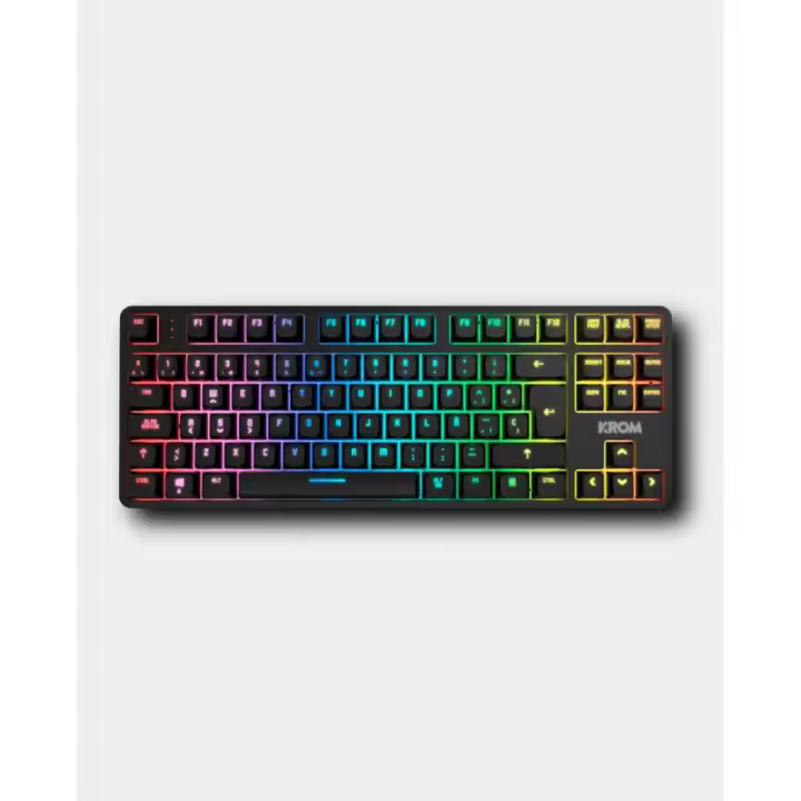 Krom - NXKROMKERNELPROSP teclado Juego USB + RF Wireless + Bluetooth QWERTY Español Negro, Blanco NXKROMKERNELPROSP - 1