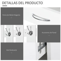 HOMCOM Conjunto de Muebles de Entrada Recibidor Pasillo Set de 3 Piezas Perchero Espejo Zapatero con Cajón 90x22x116cm Madera - details 5