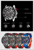 Reloj De Pulsera LIGE Para Hombres Azul Deportivo Y Militar De Lujo Con Grande Dial Cronógrafo Resistente Al Agua Cuarzo Reloj De Mano Luz Técnica De Silicona - details 3