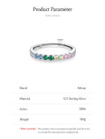 Zenyth-Anillo de Plata de Ley 925 Auténtica para Mujer, sortija de circorita de Colores brillantes, joyería FINA Clásica, sortija de circonita a la moda - details 3