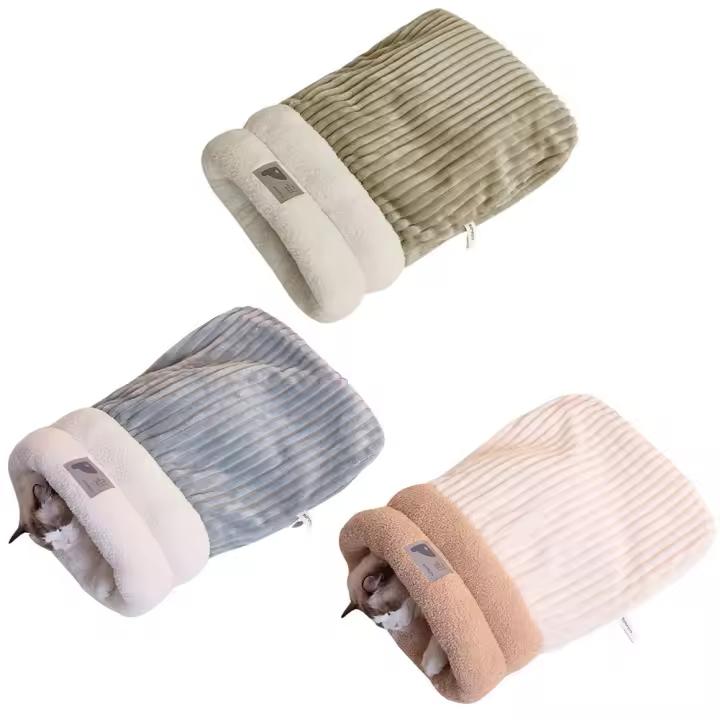 Bolsa De Dormir Para Gato Suave Y Cálida Cama De Gato Divertida Con Tunnel Nido Cómodo Para Perros Y Gatos De 5-8kg Accesorios Para Mascotas - 1