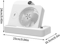Ventilador de escritorio Pequeño, circulador de Aire con Cargador inalámbrico, ajuste de 100 velocidades, Pantalla digital, base en Ángulo, dispositivo de enfriamiento portátil para acampar para Mujeres y hambres, 9,84x6,5x9,45 pulgadas - details 0