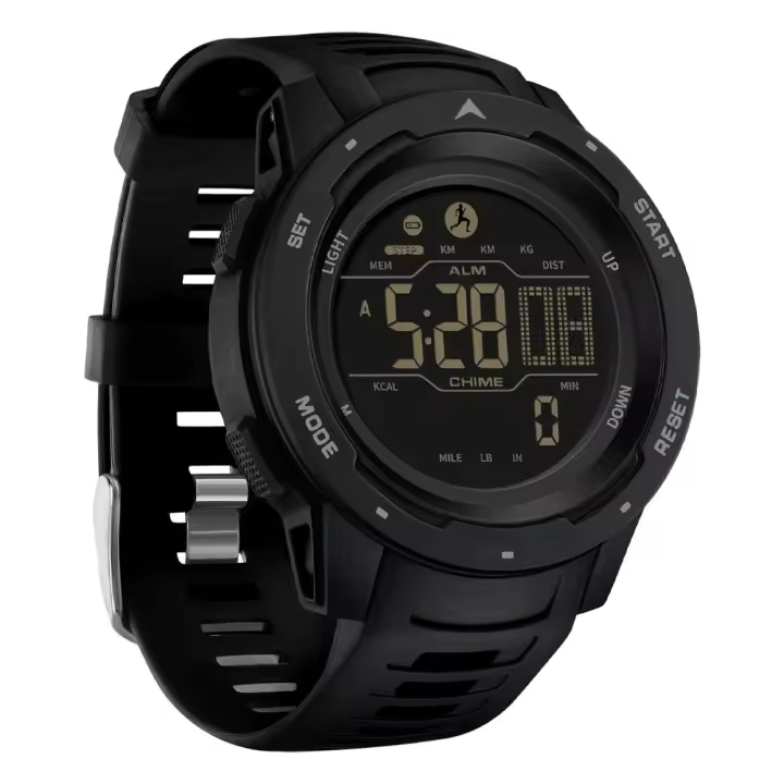 Reloj with podómetro, Rasteador de Fitness, Contador de pasos, Relojes Runnig, Reloj de pulsera Digital a prueba de Agua, chrono, Alarma LED, Cuenta atrás Dual - 1
