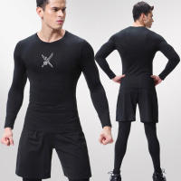 Camiseta De Compresión Con Manga Larga Para Hombres Quick Dry Tops Deportivos Para Gimnasio Running Guardia Contra Arrugas - details 6