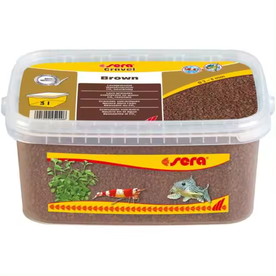 Sera Gravel Brown Lava - Gravilla Marron Natural (Ø 2 - 3 mm) para Acuarios de Agua Dulce o Salada - 1
