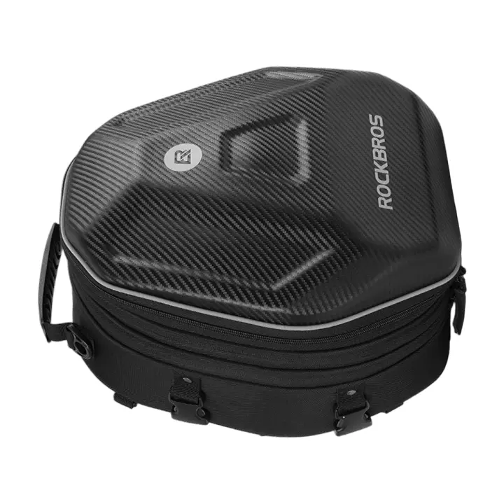 Bolsa De Motocicleta Para Asiento Trasero Impermeable Con Funda De Lluvia Y Diseño De Fibra De Carbono Bolsa De Almacenamiento Rígida Para Viaje Y Casco De Motocicleta - 1