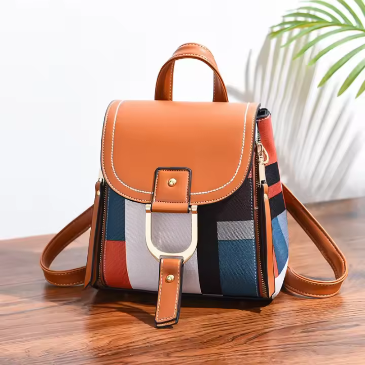 Mochila de cuero PU de alta calidad para Mujeres Bolso Escolar multiusos para adolescentes Bolso de hombre Chaleco Bolso de mano mochila Cruzada - 1