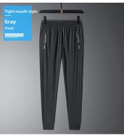 Pantalones Casuales Para Hombre Verano 2025 Ice Silk Delgados Talla Grande Cintura Baja Secado Rápido Joggers De Pierna Ancha Hasta El Tobillo - details 14