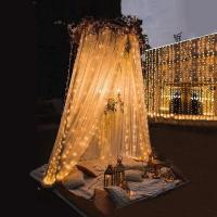 Luces De Cortina Solar De 100 LED Para Exteriores Resistente Al Agua Con Hilo De Cobre Plata 8 Modos Luz De Hada Para Decoración De Hogar Y Fiesta Navideña - details 7