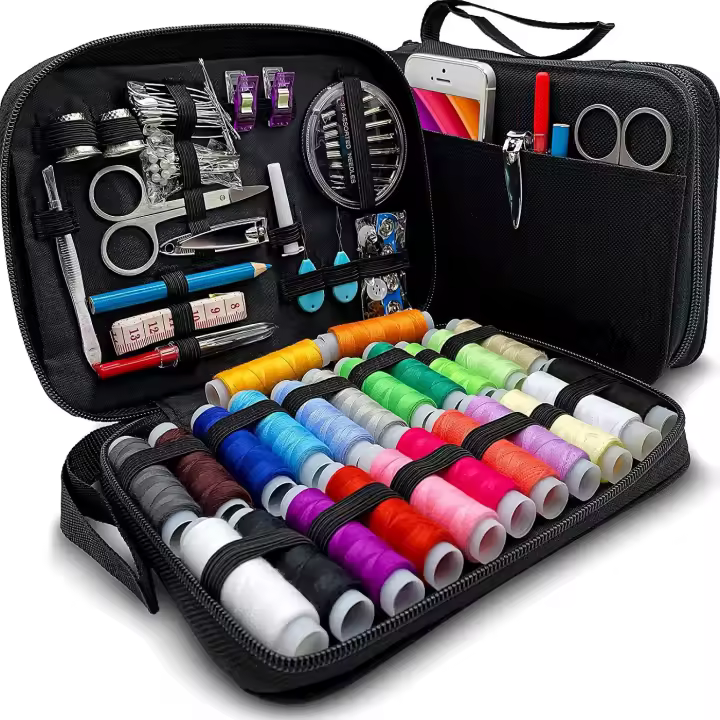Complete kit de costura with Hilos, Agujas, Tijeras, botones de Caja, portáthil, Viajes, bricolaje, borde, juego de herramientas de Costa - 1