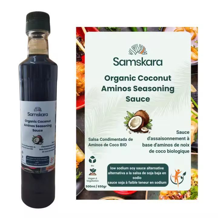 AMINOÁCIDOS DE COCO  BIO Orgánico  Alternativa a la salsa de soja a partir de jugo de coco + 100% natural  (500ml x 1) - 1