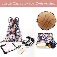 Mochila grande de cuerda, mochila deportiva informal, mochila escolar deportiva, bolsa de gimnasio con bolsillo con cordón - details 1