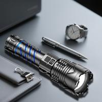 Linterna multifuncional de aleación de aluminio, potente y ligera, para exteriores, con pantalla eléctrica digital, recargable, resistente al agua, con zoom telescópico. - details 5