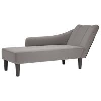 vidaXL Chaise longue con reposabrazos derecho tela color topo en color Taupé/Gris oscuro/Gris claro y más - details 0
