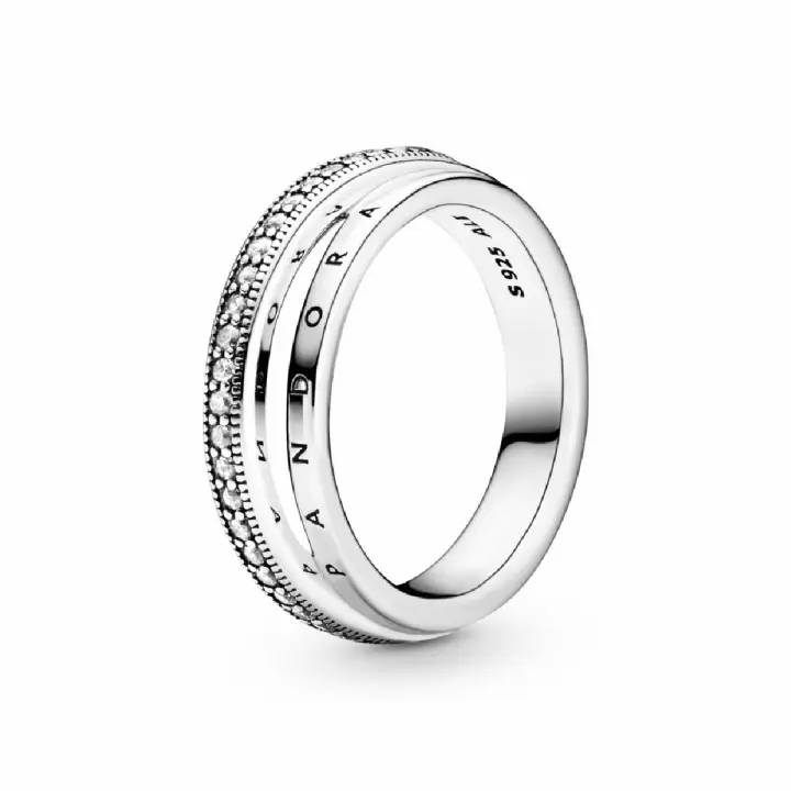 Anillo Pandora triple banda pavé - 1