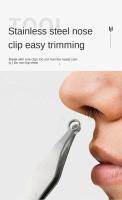 Tijeras De Nariz Y Barba De Acero Inoxidable Con Cabeza Redonda Y Anillo Para Peluquería Herramienta De Belleza Para Cejas Y Pelo De Nariz - details 0